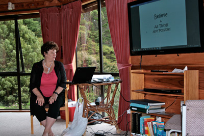 Jasmina Kovalev Teaching at a retreat